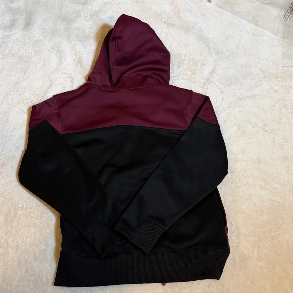 Jordan Girls Therma-FIT Zip Up Hoodie Jacket Burgundy Black Pink Activewear M